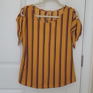 E M Stripped Blouse